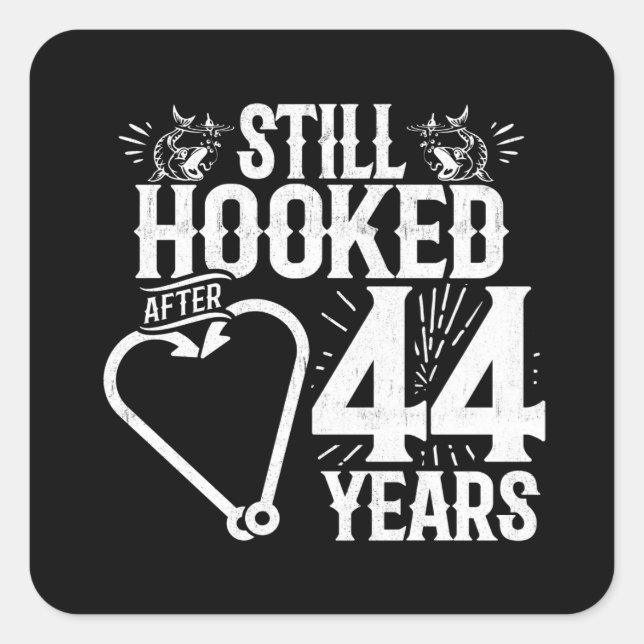 Cute 44th Anniversary Couples Married 44 Years Square Sticker (Front)