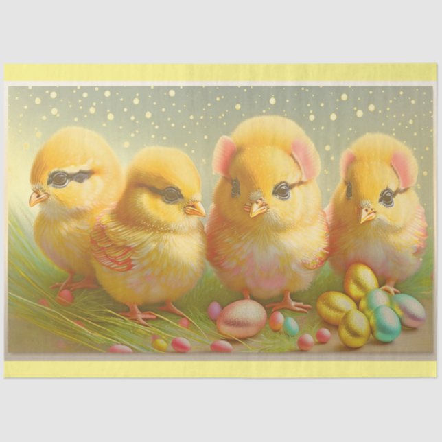 Cute 4 Easter Chicken Collection Tissue Paper (Front)