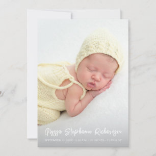 Cute 4 Multi Photo Vertical Baby Announcement