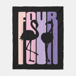 Cute 4th Birthday Gift I Flamingo I 4 Years Old Fleece Blanket