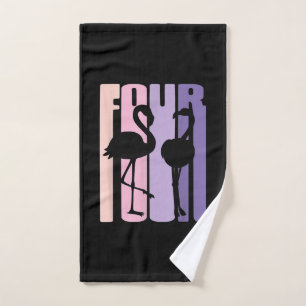 Cute 4th Birthday Gift I Flamingo I 4 Years Old Hand Towel