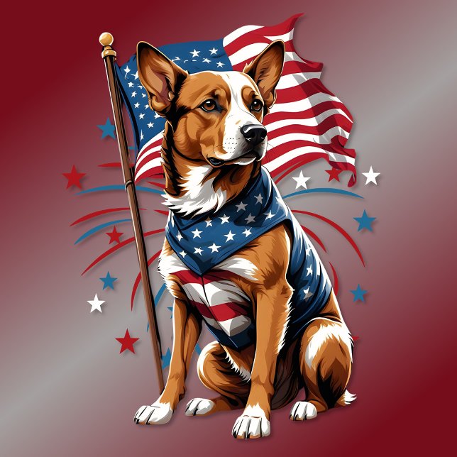Cute 4th of July Dog Flag T-Shirt (Creator Uploaded)
