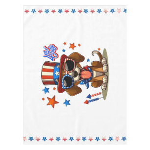 Cute, 4th of July dog/puppy Tablecloth