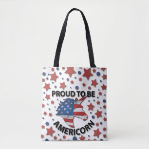 Cute 4th of July red, white and blue Americorn Tote Bag