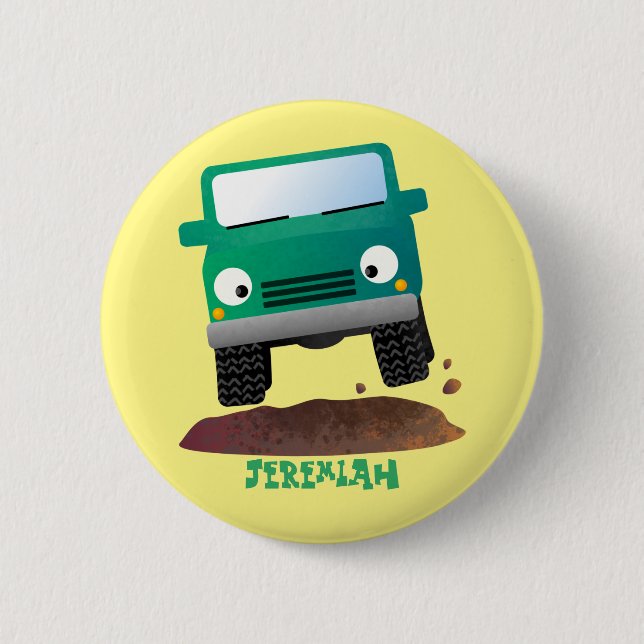 Cute 4X4 offroad vehicle cartoon car 6 Cm Round Badge (Front)