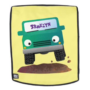 Cute 4X4 offroad vehicle cartoon car Backpack