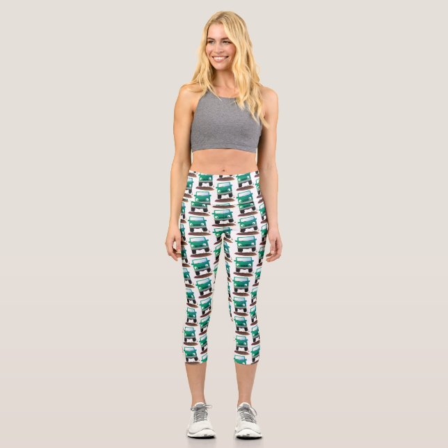 Cute 4X4 offroad vehicle cartoon car Capri Leggings (Front)