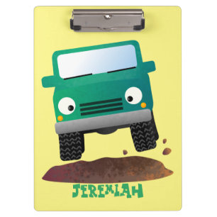 Cute 4X4 offroad vehicle cartoon car Clipboard