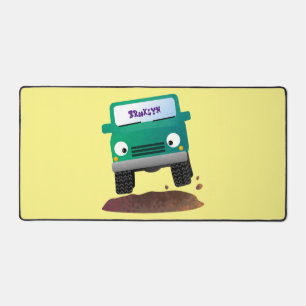 Cute 4X4 offroad vehicle cartoon car Desk Mat