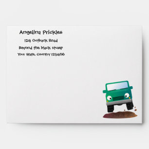 Cute 4X4 offroad vehicle cartoon car Envelope