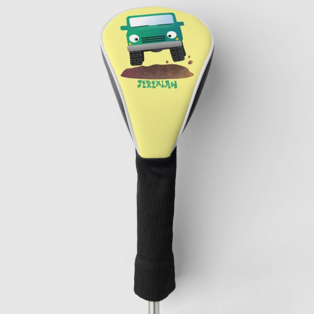 Cute 4X4 offroad vehicle cartoon car  Golf Head Cover (Front)