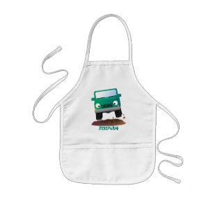 Cute 4X4 offroad vehicle cartoon car Kids Apron