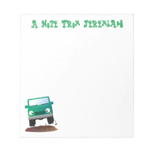 Cute 4X4 offroad vehicle cartoon car Notepad