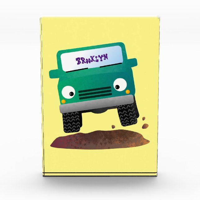 Cute 4X4 offroad vehicle cartoon car Photo Block (Front)