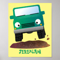 Cute 4X4 offroad vehicle cartoon car