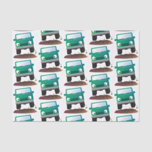 Cute 4X4 offroad vehicle cartoon car Tissue Paper