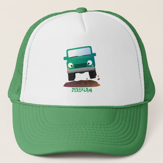 Cute 4X4 offroad vehicle cartoon car Trucker Hat (Front)