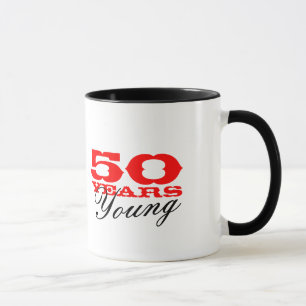 Cute 50 Years Young mug for 50th Birthday party