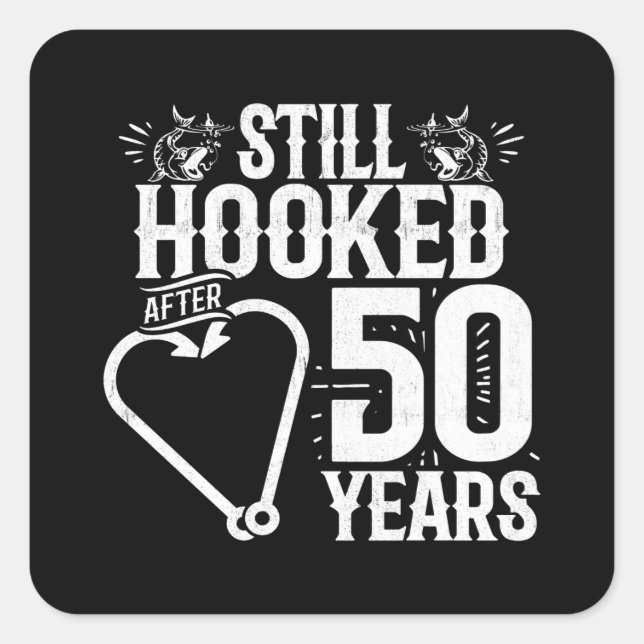 Cute 50th Anniversary Couples Married 50 Years Square Sticker (Front)