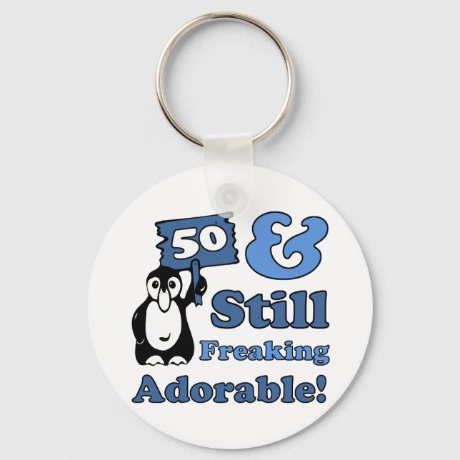 Cute 50th Birthday For Women Key Ring (Front)