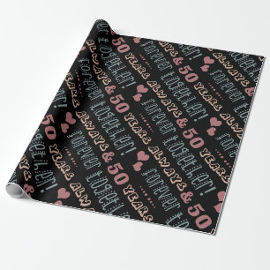 Cute 50th Wedding Anniversary Wrapping Paper