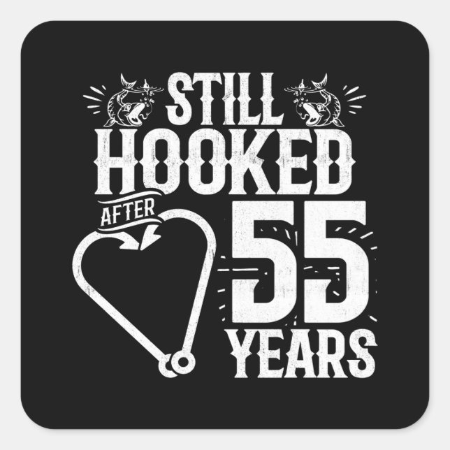 Cute 55th Anniversary Couples Married 55 Years Square Sticker (Front)