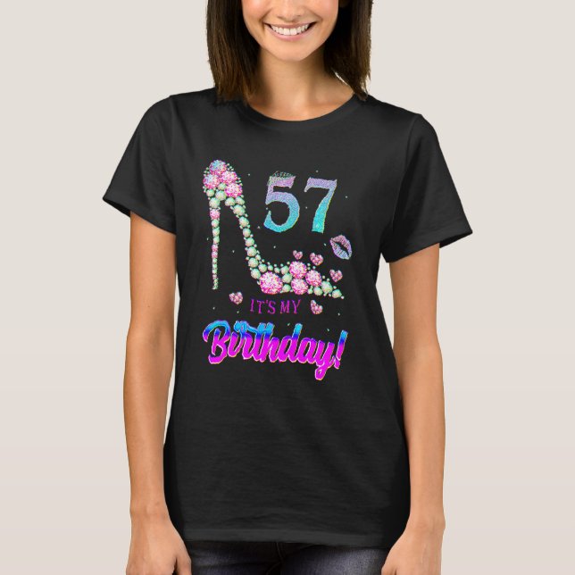 Cute 57 Years Old It's My 57th Birthday Party T-Shirt (Front)