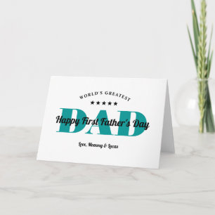 Cute 5 Star Rating Dad   First Father's Day Photo Card