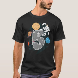 Cute 5Th Birthday Astronaut Gift 5 Years Old Kid T-Shirt
