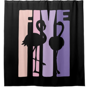 Cute 5th Birthday Gift I Flamingo I 5 Years Old Shower Curtain