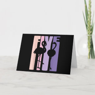Cute 5th Birthday Gift I Flamingo I 5 Years Old Thank You Card