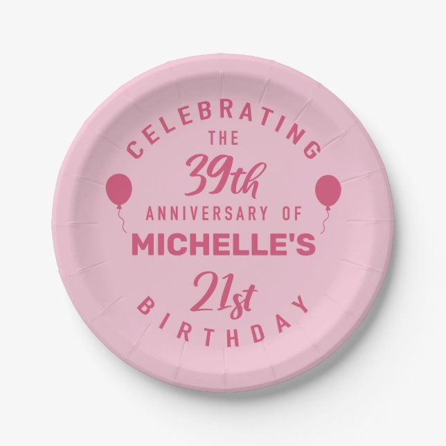 Cute 60th Birthday Personalised Paper Plate (Front)
