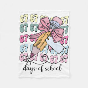 Cute 67 Days Smarter 67 Days Of School Coquette Bo Fleece Blanket
