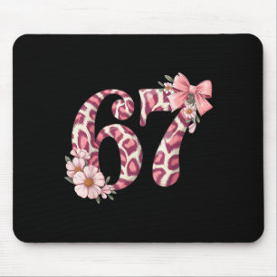 Cute 67 Meme Nk Bow Leopard Floral For Girl Women  Mouse Mat