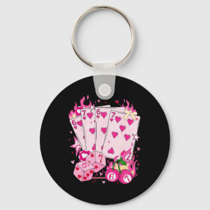 Cute 67 Valentine Six Seven Playing Cards Dice Che Key Ring