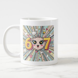 Cute 6 7 Brainrot Chibi Anime Large Coffee Mug