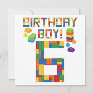 Cute 6th Birthday Gift 6 Years Old Block Building 