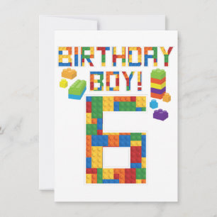 Cute 6th Birthday Gift 6 Years Old Block Building 