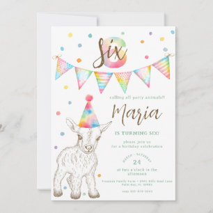 Cute 6th Birthday Party Invitation for Kids