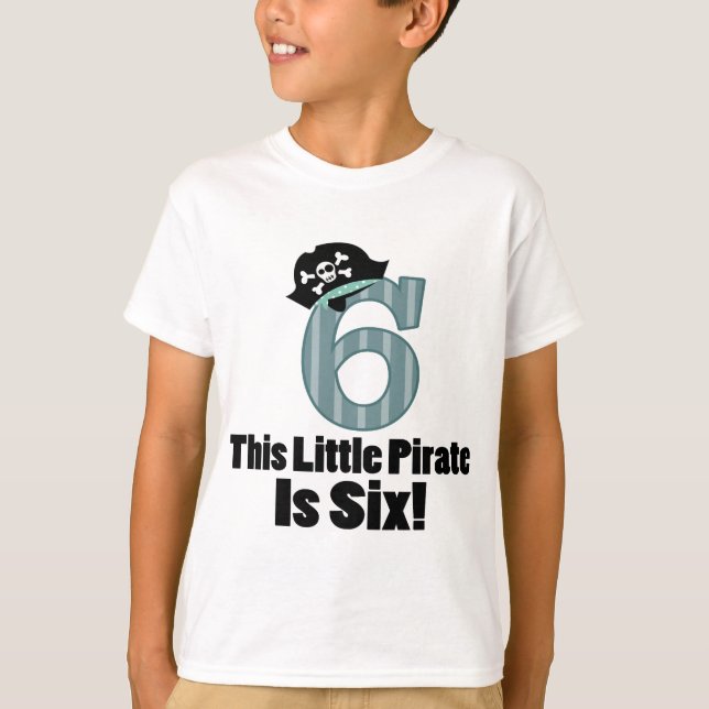 Cute 6th Birthday Pirate T-Shirt (Front)