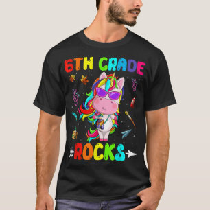 Cute 6th Grade Rocks Unicorn Welcome Back To Schoo T-Shirt