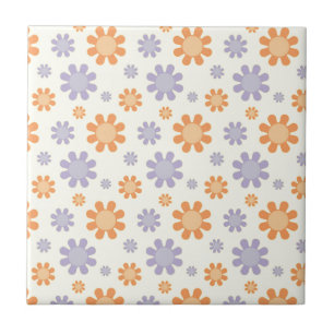 Cute 70's Flowers Tile