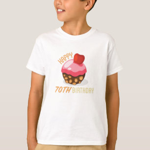 Cute 70th birthday design with chocolate cake T-Shirt