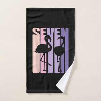 Cute 7th Birthday Gift I Flamingo I 7 Years Old Hand Towel