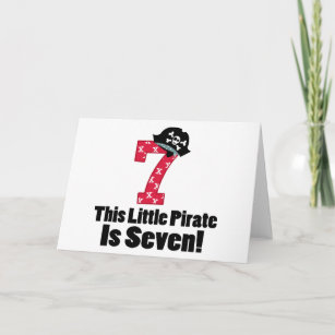 Cute 7th Birthday Pirate Card
