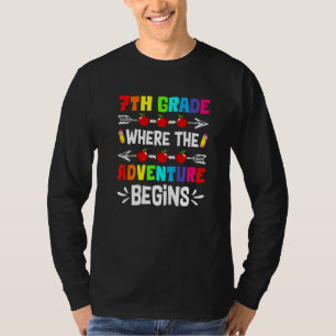 Cute 7th Grade Where The Adventure Begins Back To T-Shirt