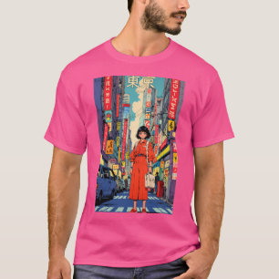 Cute 80S Retro Anime Girl Tokyo Japan Vintage Trav T-Shirt
