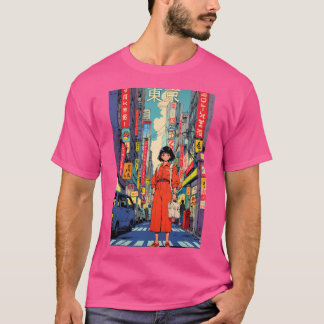 Cute 80S Retro Anime Girl Tokyo Japan Vintage Trav T-Shirt