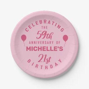 Cute 80th Birthday Personalised Paper Plate