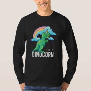 Cute 8-Bit Dinocorn Dinosaur Unicorn Paleontologis T-Shirt